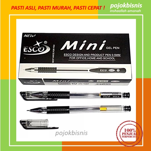 1 BOX PULPEN GEL 0.5mm / BALLPOINT / BOLPOINT GEL ESCO ISI 12 PCS