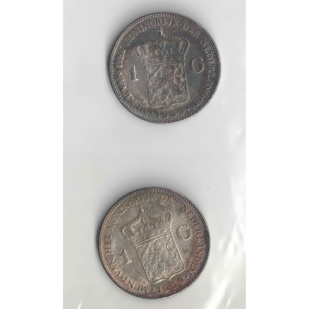 Uang Koin Kuno 1 Gulden Wilhelmina tahun 1939