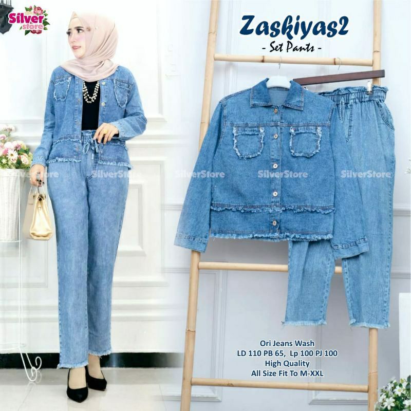 SETELAN WANITA /STELAN JEANS/HIGH QUALITY/ VESTI SET/VEST SET/ZASKIYAS SET/JUJU SET/ONE SET-5