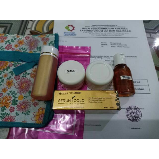 Paket glowing double HN original + serum gold hanasui