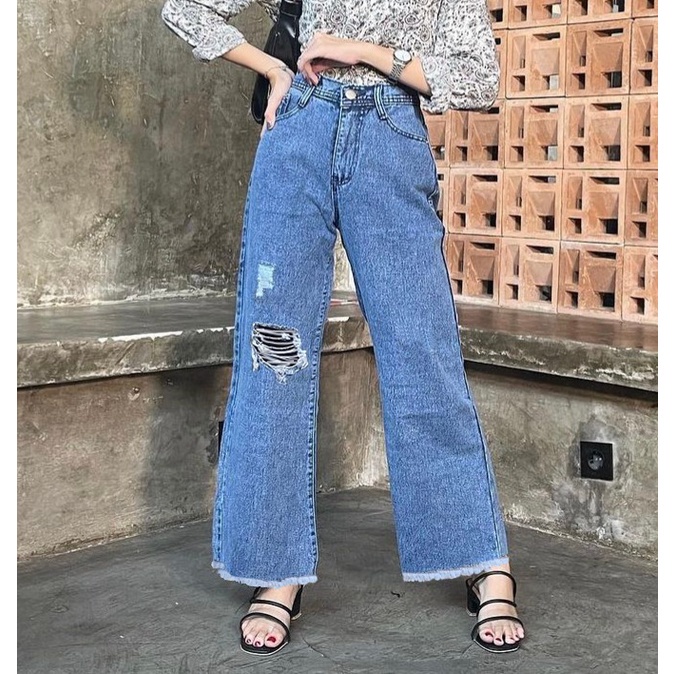 Celana Jins Strech Cewe Termurah Clna Jens Highwaist Korean Celana Jins Ripped Import Premium Ripped