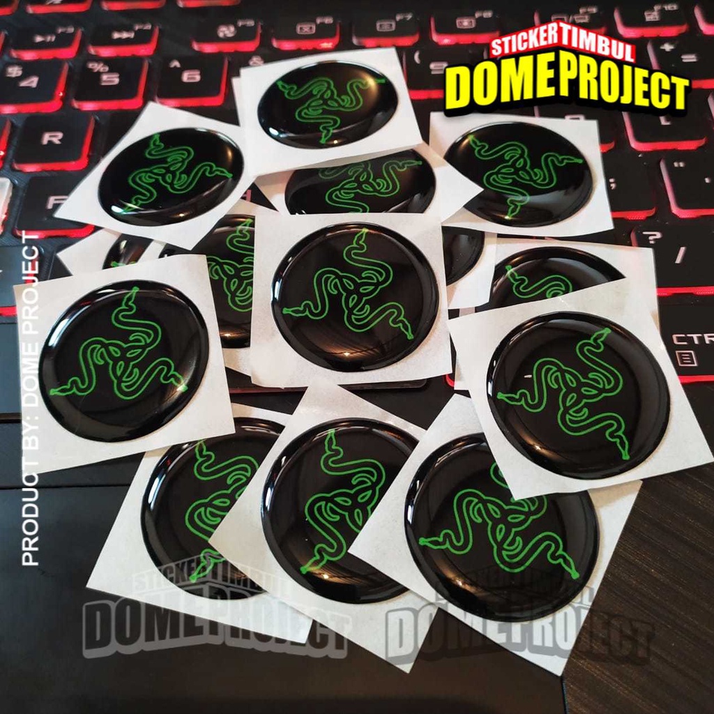 STIKER TIMBUL LOGO RAZER STIKER KOMPUTER STIKER PC GAMING AKSESORIES PC GAMING