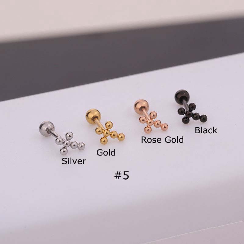 1pc Anting Desain Tengkorak Ular Bahan Stainless Steel Panjang 6mm Untuk Unisex