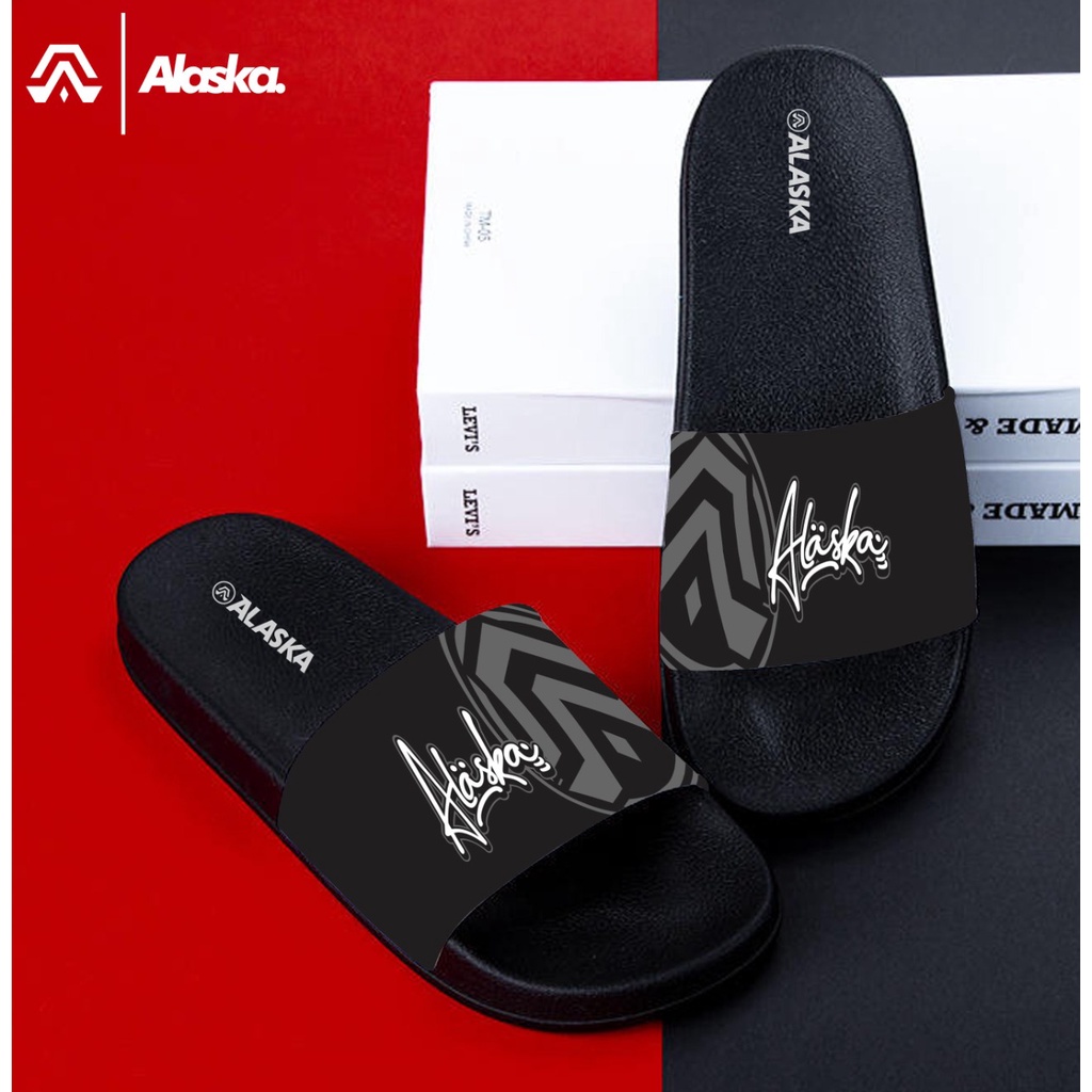 Sandal Slide Pria LOGO Classic Printing Terbaru