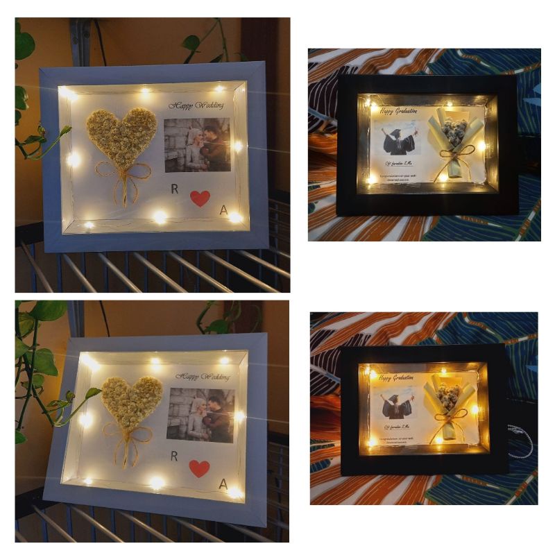 frame 3d foto lampu kedip led frame bunga foto scrapbook