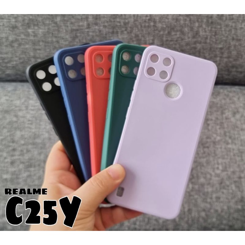 REALME C25Y C21Y C21 CASE MACARON SQUARE ANTI NODA CASING SOFTCASE SILIKON