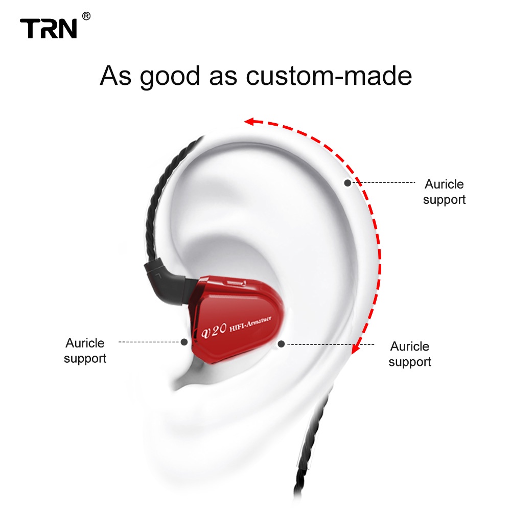 TRN V20 Audiophile Tri-Driver Hybrid In Ear Monitor Microphone