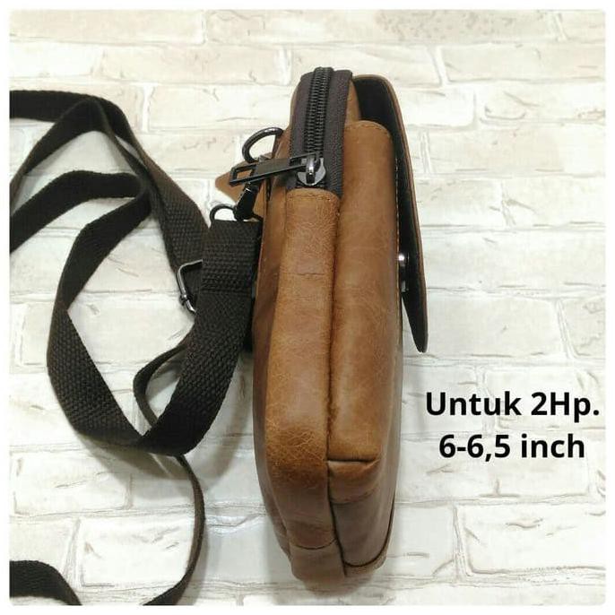 Tas Selempang Pria Sarung HP kulit Asli