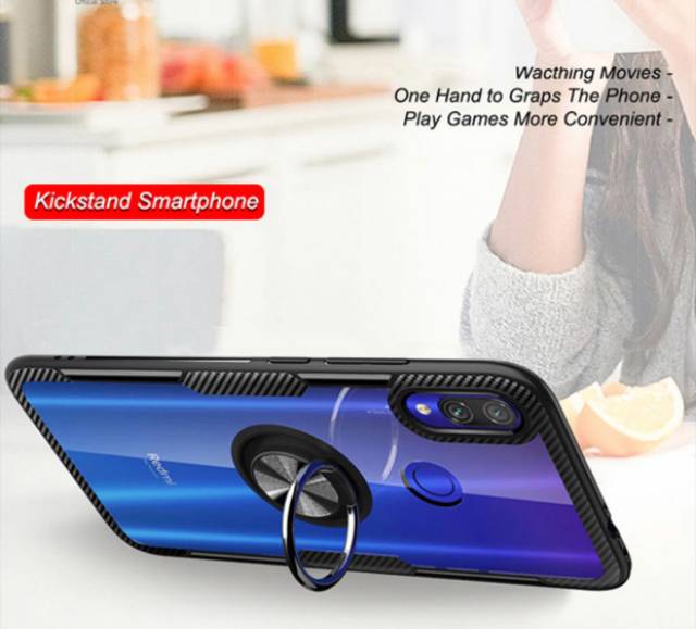 Case Redmi Note 7 - Fuze Carbon Stand Holder Ring Casing Xiaomi Redmi Note 7 SC
