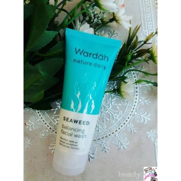 ☃Cutezz_Ching1☃Wardah Nature Daily Seaweed Balancing Facial Wash 60ml-  pembersih wajah dengan non soap