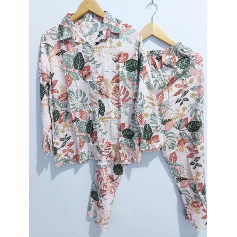 ONE SET/SETELAN PAJAMAS WANITA DEWASA LD 110 CM TYE DYE RAYON VISCOSE PREMIUM-13
