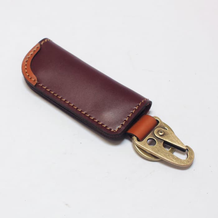 dompet stnk mobil motor model slim gantungan kunci marun tan PHKC651