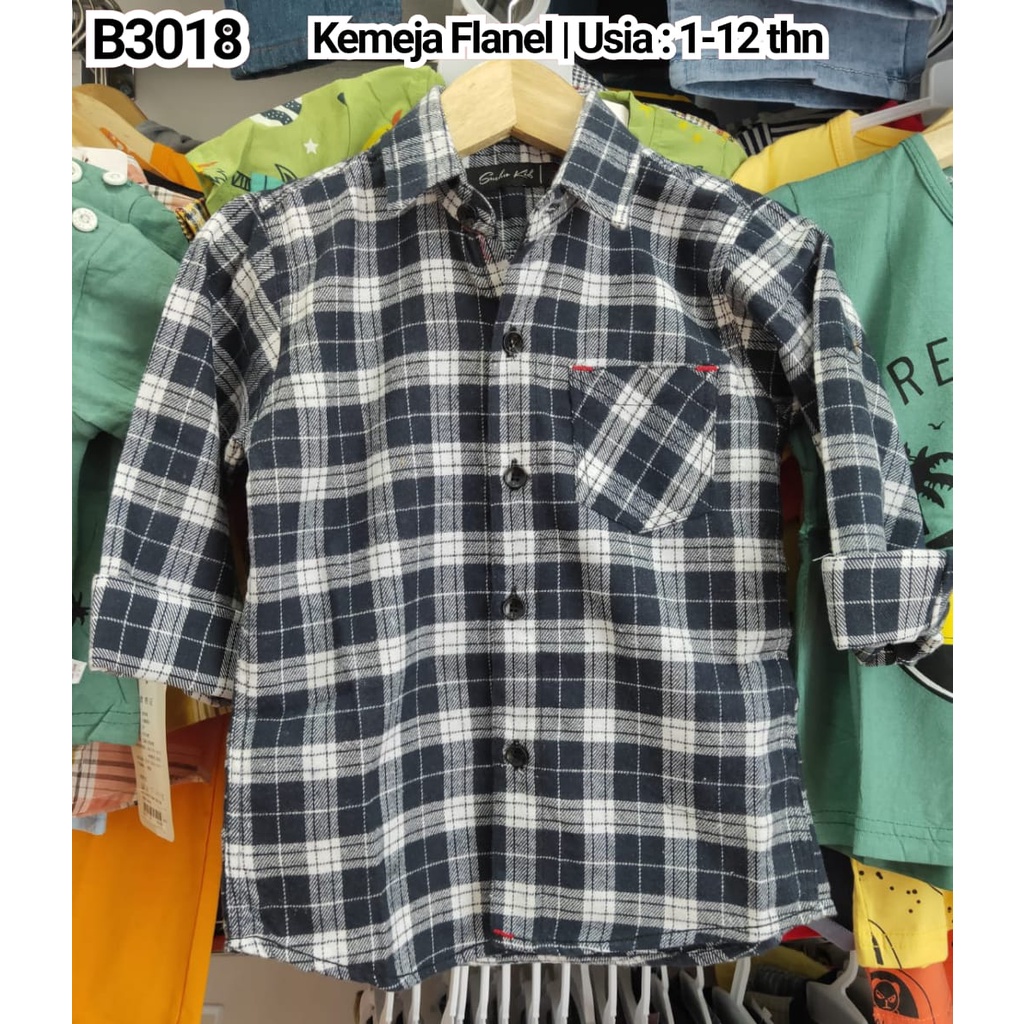ATASAN KEMEJA FLANEL ANAK MOTIF KOTAK B3017