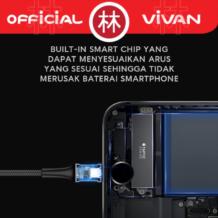 Vivan VDL100 Data Cable Lightning With LED Light 2.4A