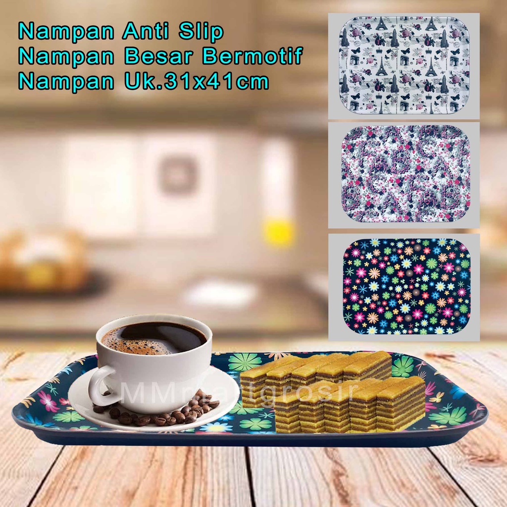 Nampan Anti Slip / Nampan Besar / Nampan Bermotif / Uk.31x41cm