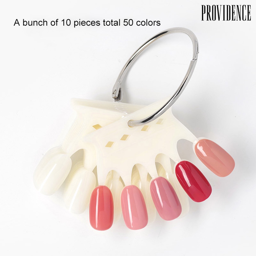 Providence 10Pcs/50Pcs Fan-Shaped Nail Display Card Practice ABS Crown Type Nail Art Tips Display Practice Sticks for Manicure