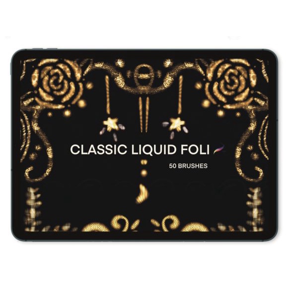 Procreate Brush - 50 Classic Liquid Foil