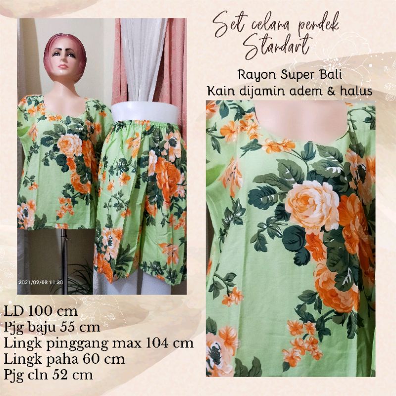 Setcel Rayon Bali //Setcel pendek Rayon Bali //Stelan celana pendek //Baby doll Rayon Bali //Piyama celana pendek