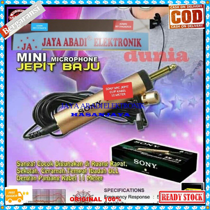 G113 Mic Jepit mik Kancing klip on kabel 8meter microphone kerah baju mikrophone Clip Condensor