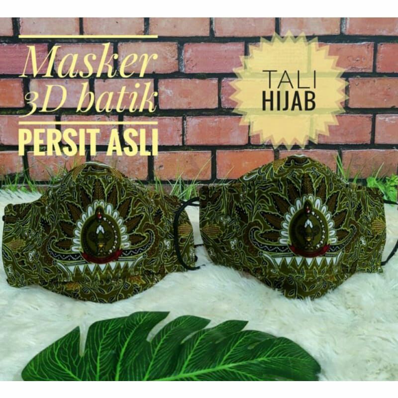 Masker Batik ASLI Persit 3D Plus Logo di Tengah