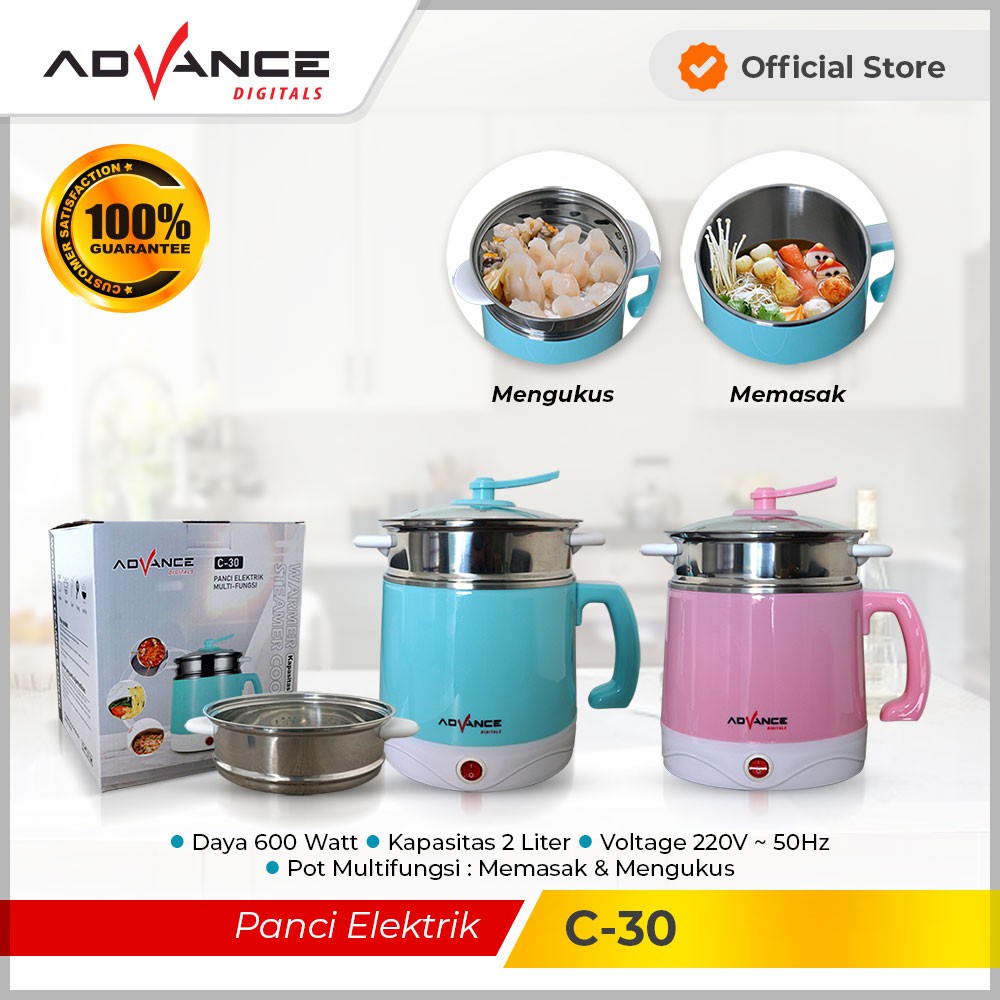 WARMER STEAMER COOKER/ Panci elektrik Multi fungsi C-30 Advance / Panci Listrik Serbaguna