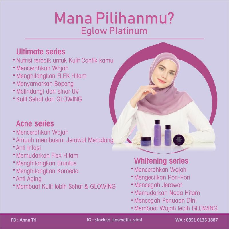 Eglow Platinum Skincare/Skincare BPOM Murah