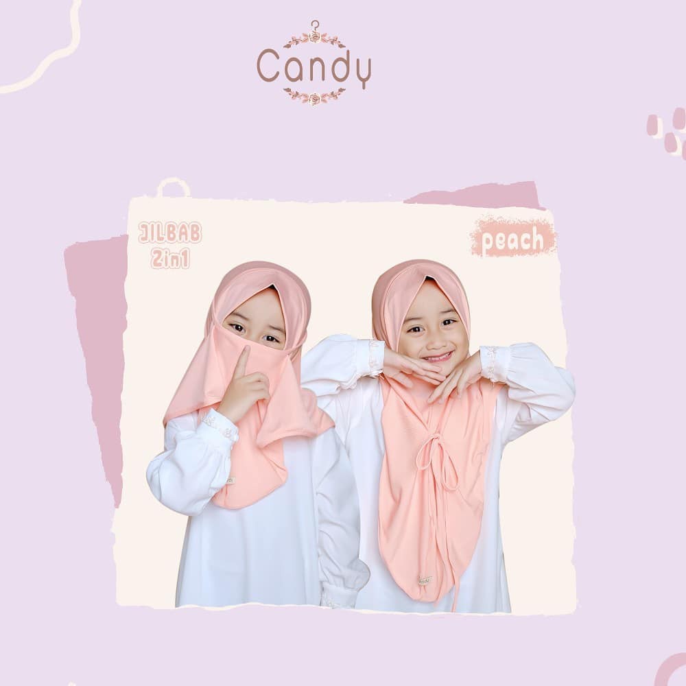 Jilbab Anak Khansa 2in 1 Jilbab Candy Original