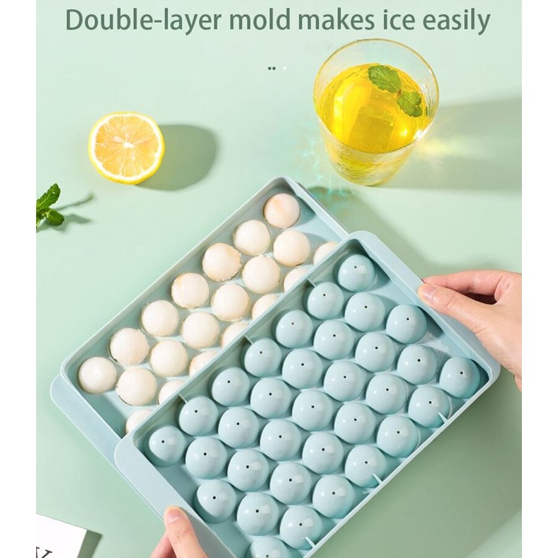 Cetakan Es Batu Bulat Kotak 33 Grid Mould Es Krim Jelly Pudding Ice Cube Tray Box DIY