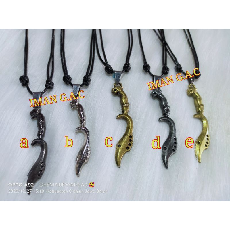 grosir 6pcs_12pcs kalung+liontin kujang tali import korea/aksesoris kalung kujang