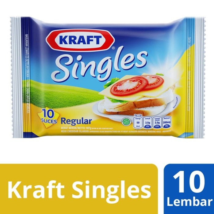 

Kraft Singles Keju Lembaran Reguler Isi 10 DAPAT 4 Pack - Keju