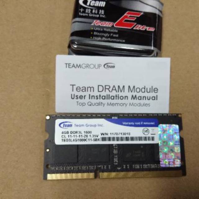 Memory Laptop Team Elite SO-DIMM DDR3L 4GB PC-12800