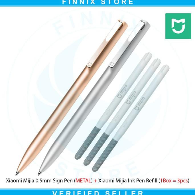 

TURUN HARGA Xiaomi Mijia Sign Pen Pulpen + Mijia Ink Pen Refill (METAL) - GOLD DR308