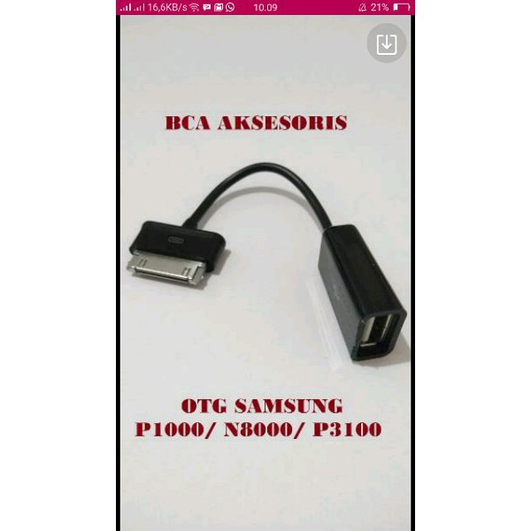 DIJUAL KABEL DATA OTG SAMSUNG P1000 N8000 p6200 tablet P3100