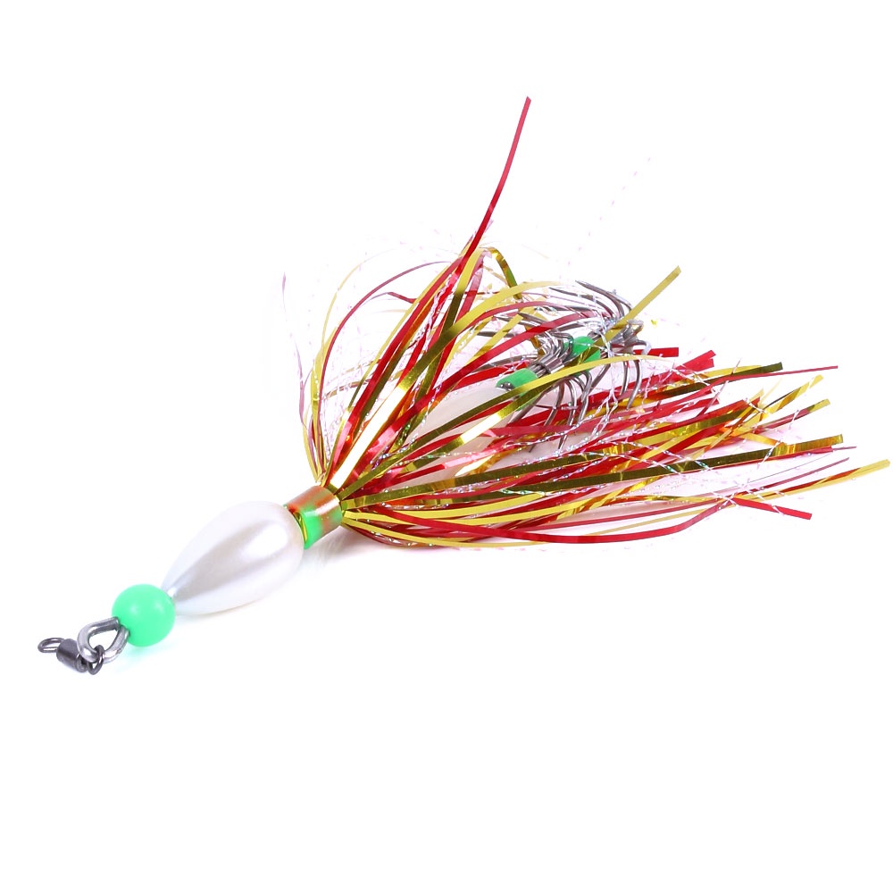 HENGJIA 2PCS/BOX Squid Jigs Artificial Spinner Spoon Luminous Bead 10cm 8.7g Artificial Squid Hooks Pike Carp