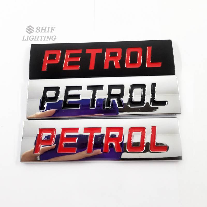 1pc Stiker Emblem / Badge Metal Logo Bensin Pengganti Untuk Bagasi Belakang Mobil Universal