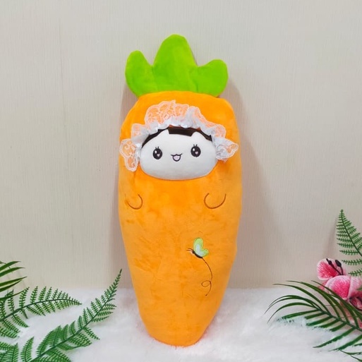 Boneka Wortel Size 15&quot;/55cm/boneka bantal/boneka anak lucu/Boneka Sayuran
