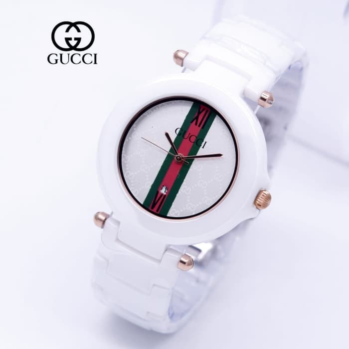 Jam Tangan Wanita / Cewek Murah Gucci Keramik / Ceramic White