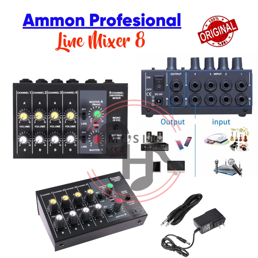 Mixer 8 Channel Universal Mixing Console (For Live, Rapat, Recording)