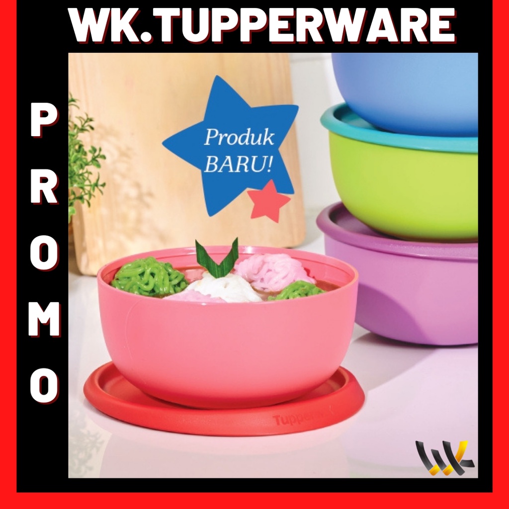 MANGKOK SAYUR MANGKOK PLASTIK ALAT MAKAN TEMPAT SAYUR TUPPERWARE ASLI VIVID BOWL 550 ml IsI 4 VIVID 