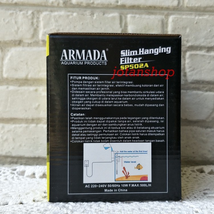 ARMADA SP502A SP 502 A hanging filter gantung hang on aquarium aquascape