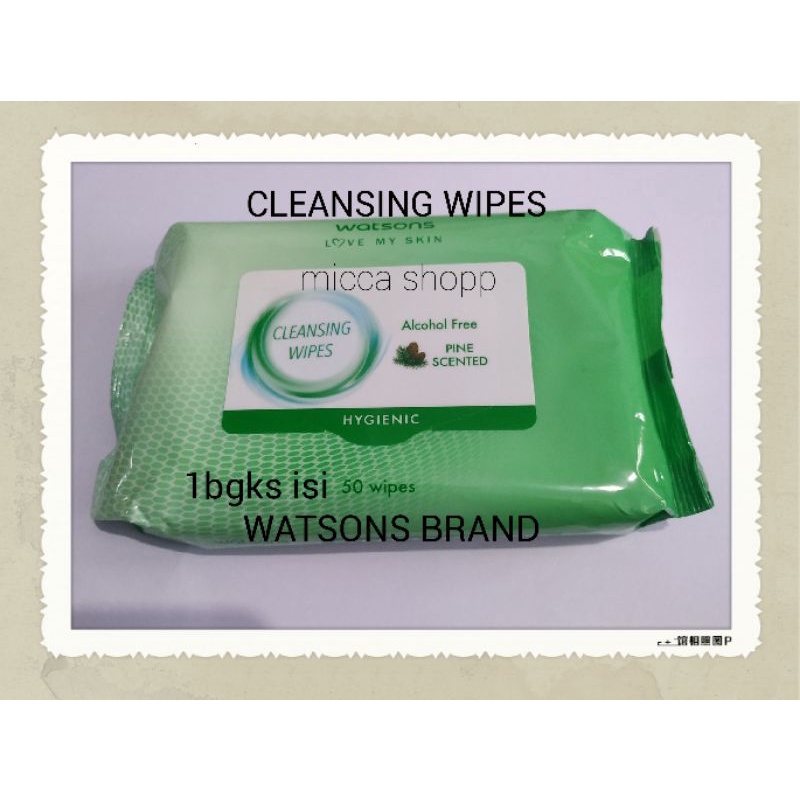 CLEANSING WIPES isi 50 lembar / tissu basah / tisu basah / wet tisu / TISSU ANTIBACTERIA