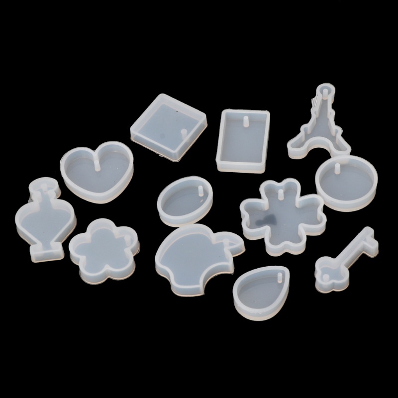 SIY  12pcs Silicone Jewelry Mold Resin Making Pendants Necklace Bracelet Earrings DIY