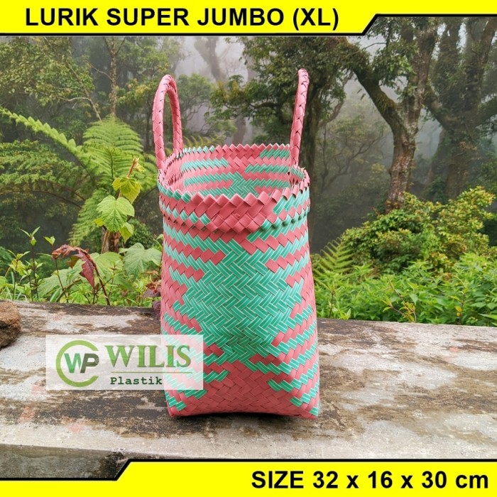 Tas Anyam Plastik Lurik Super Jumbo Untuk Parcel Hampers / Tas Anyaman Plastik Belanja Pasar