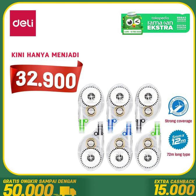 

Deli 8177 correction tape white 6 pcs TERJAMIN