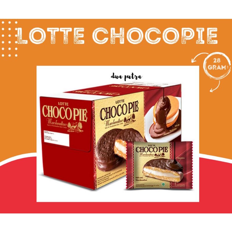 

Lotte Chocopie Mashmallow 28gr (1pack isi 12pcs)