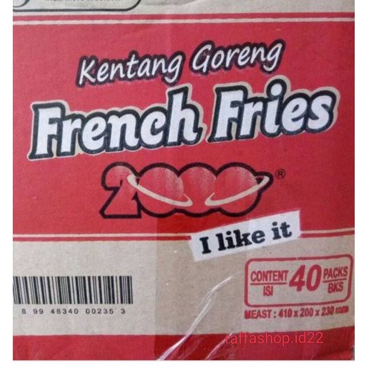 

ciki kentang French fries 1 dus isi 40 pcs , 9gr