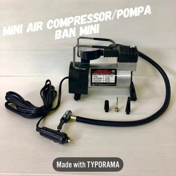 Heavy Duty Air Compressor 12V DC- compressor Tekanan 10 Pompa Ban Mini