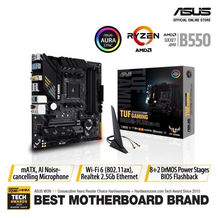 ASUS TUF Gaming B550M-Plus WiFi AMD AM4 B550 Micro ATX Motherboard