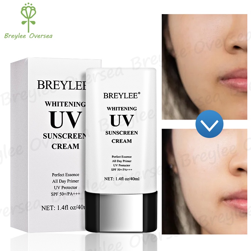 BREYLEE Whitening UV Sunscreen Cream - Krim Tabir Surya SPF 50++ Pelindung Wajah Dari Sinar Matahari Anti-Aging 40ml