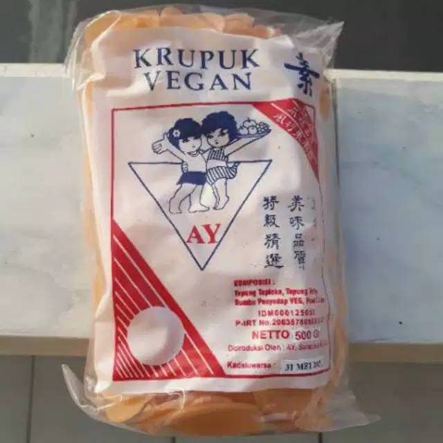 

vegetarian Kerupuk AY mentah bulat /keriting Vegan